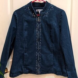 Samantha Grey Denim Jacket with Embellishments 10